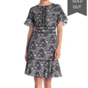 Focus by Shani Darden Black White Fit and Flare Cocktail Dress Women's 14